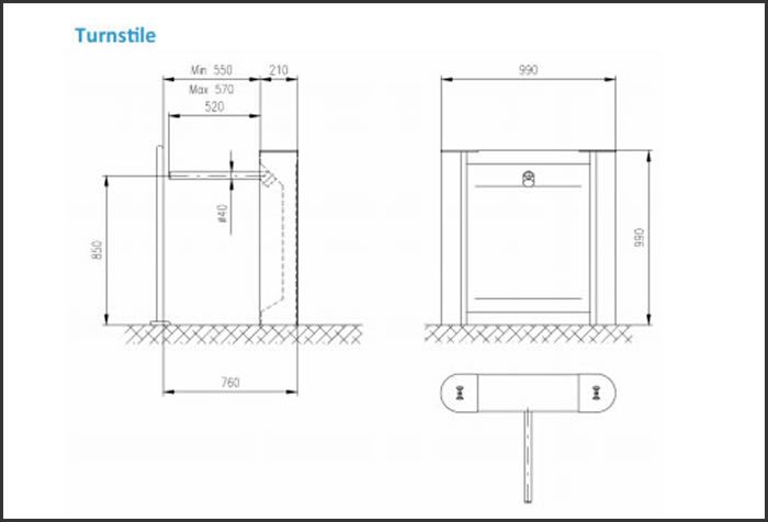 Turnstile 1 BAR Access Control and Attendance stand alone product